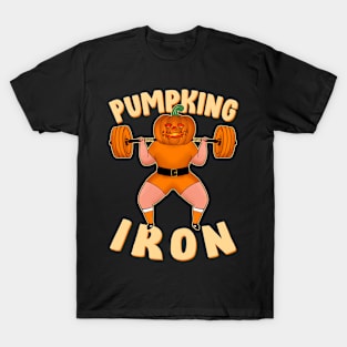 Pumpking Iron Halloween Jack-o'-lantern Squats T-Shirt